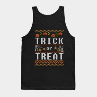 Trick or Treat Happy Halloween Pumpkin Face Skull Witch Bat Spooky Tank Top